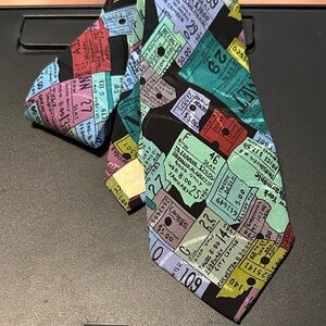 Nicole Miller colorful ticket stub Pattern Tie